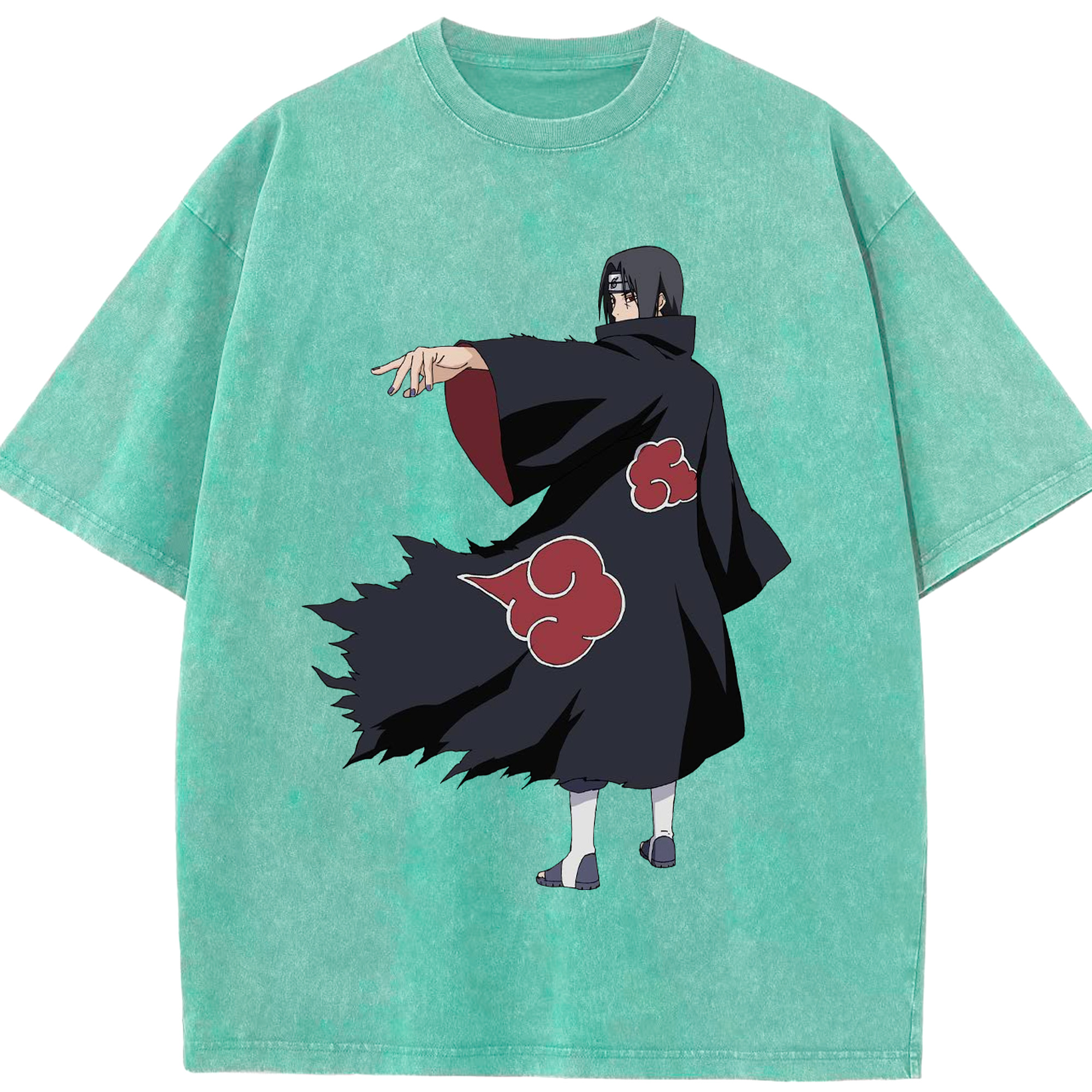 （画像用） NARUTO -ナルト- うちは イタチ Uchiha Itachi 綿100% ヴィンテージ風 半袖Tシャツ（フロントプリント）
